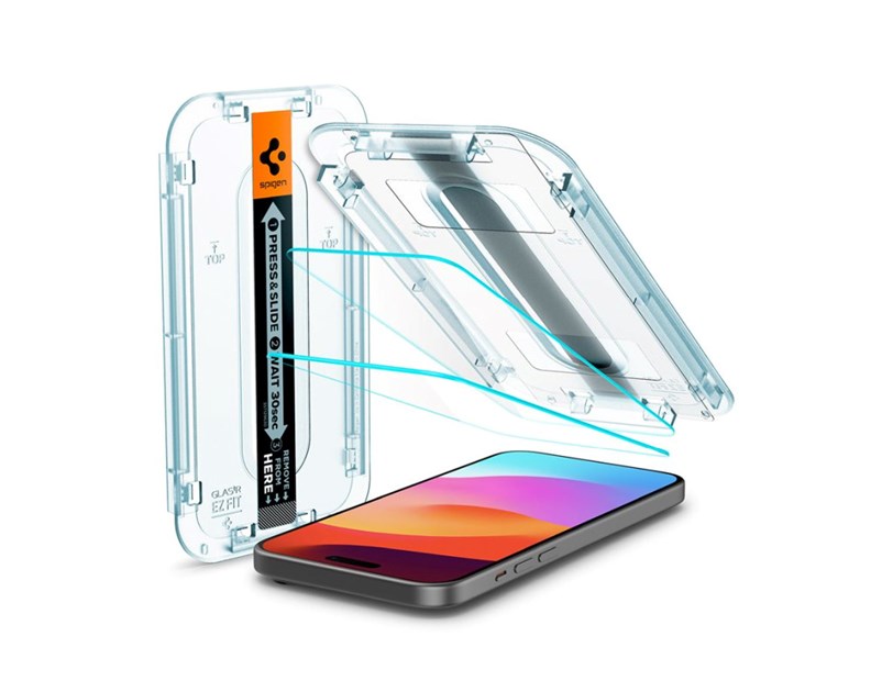 Spigen Glass tR EZ Fit, zaštitno staklo za ekran telefona, 2 kom - iPhone 16/15 (AGL06903)