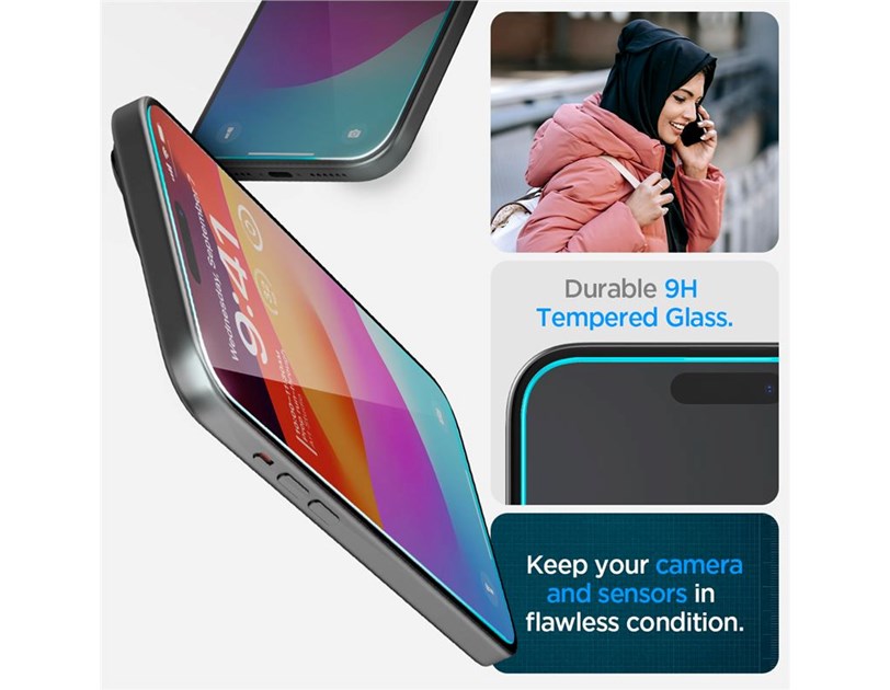 Spigen Glass tR EZ Fit, zaštitno staklo za ekran telefona, 2 kom - iPhone 16/15 (AGL06903)