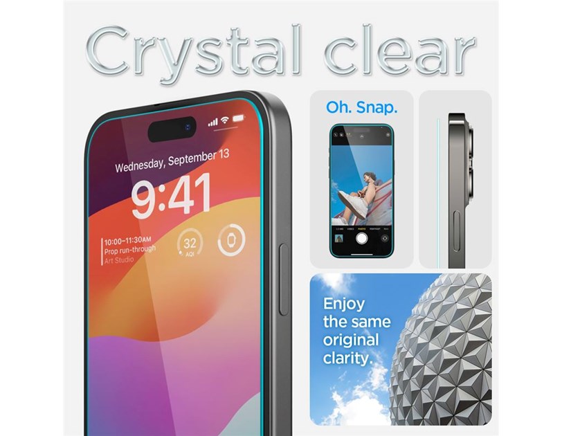 Spigen Glass tR EZ Fit, zaštitno staklo za ekran telefona, 2 kom - iPhone 16/15 (AGL06903)