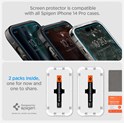 Spigen Glass tR EZ Fit, zaštitno staklo za ekran telefona, 2 kom + okvir za instalaciju - iPhone 14 Pro Max