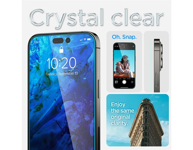 Spigen Glass tR EZ Fit, zaštitno staklo za ekran telefona, 2 kom + okvir za instalaciju - iPhone 14 Pro Max