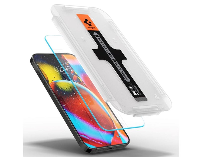 Spigen tR EZ Fit, zaštitno staklo za ekran telefona, 2 kom + okvir za instalaciju - iPhone 14/iPhone 13 Pro/iPhone 13