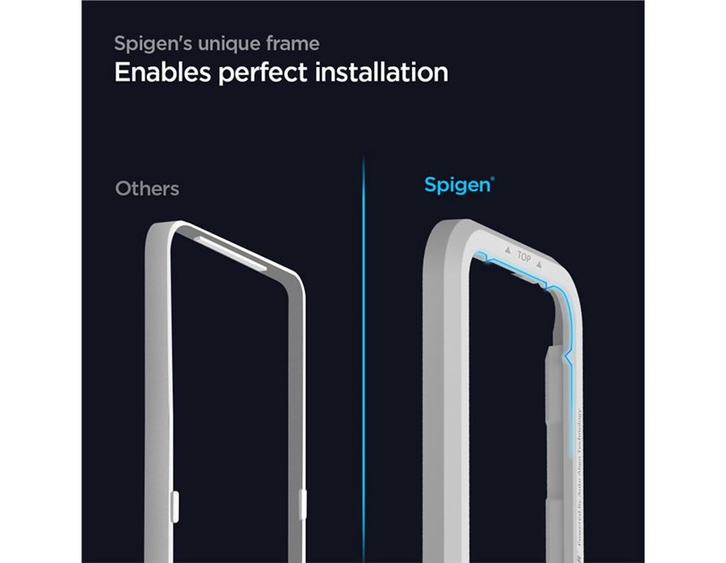 Spigen Glas tR ALM FC Black, zaštitno staklo za ekran telefona, 2 kom + okvir za instalaciju - iPhone 12 Pro Max