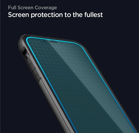 Spigen Glas tR ALM FC Black, zaštitno staklo za ekran telefona, 2 kom + okvir za instalaciju - iPhone 12 Pro Max