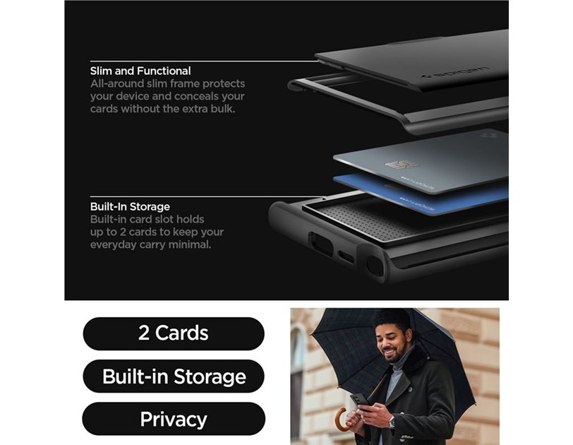 Spigen Slim Armor CS, black zaštitna maska za telefon - Samsung Galaxy S24 Ultra (ACS07306)