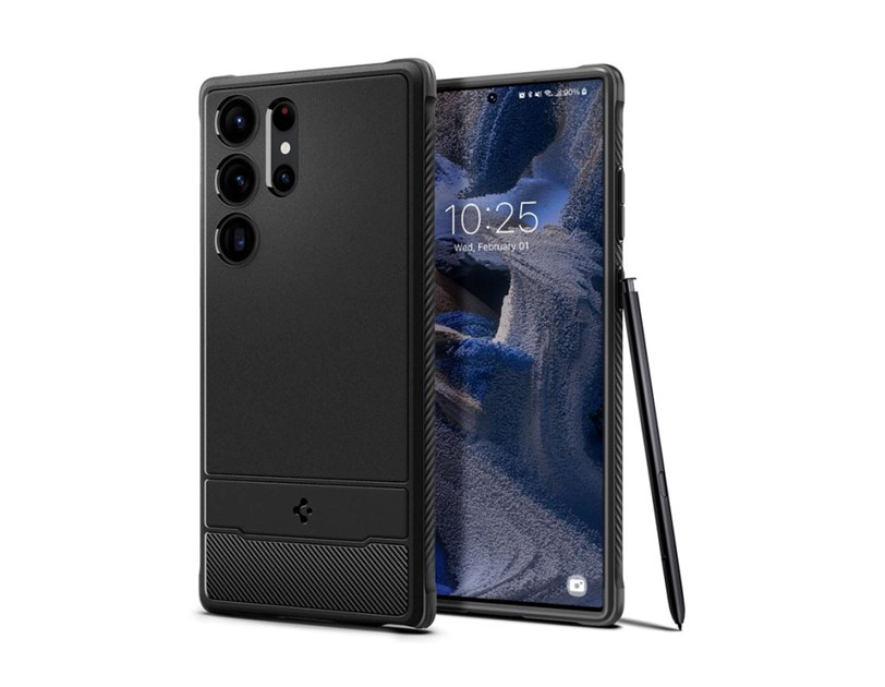Spigen Rugged Armor, zaštitna maska za mobitel, crna - Samsung Galaxy S23 Ultra