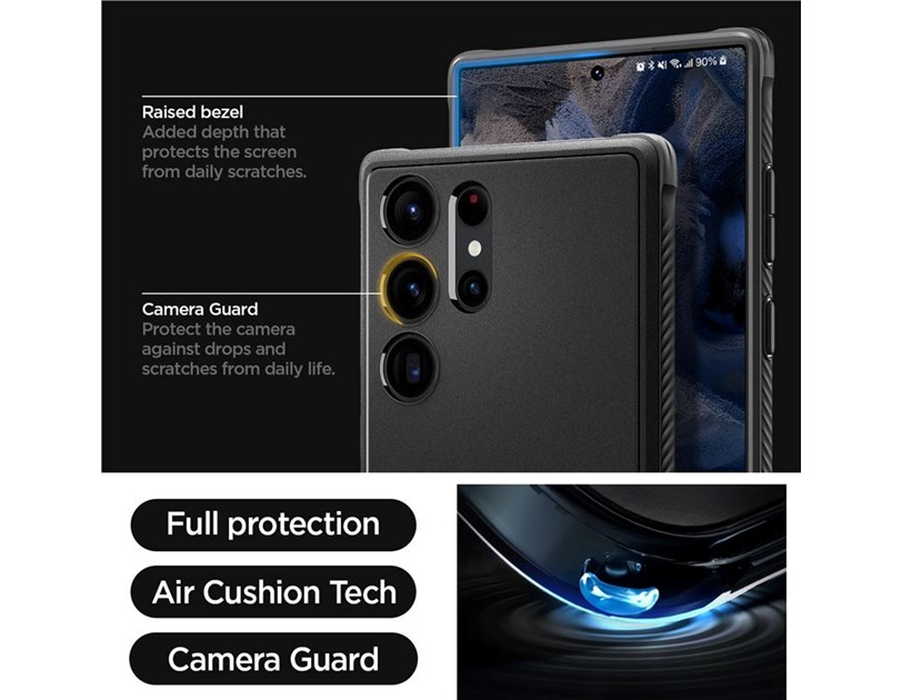 Spigen Rugged Armor, zaštitna maska za mobitel, crna - Samsung Galaxy S23 Ultra