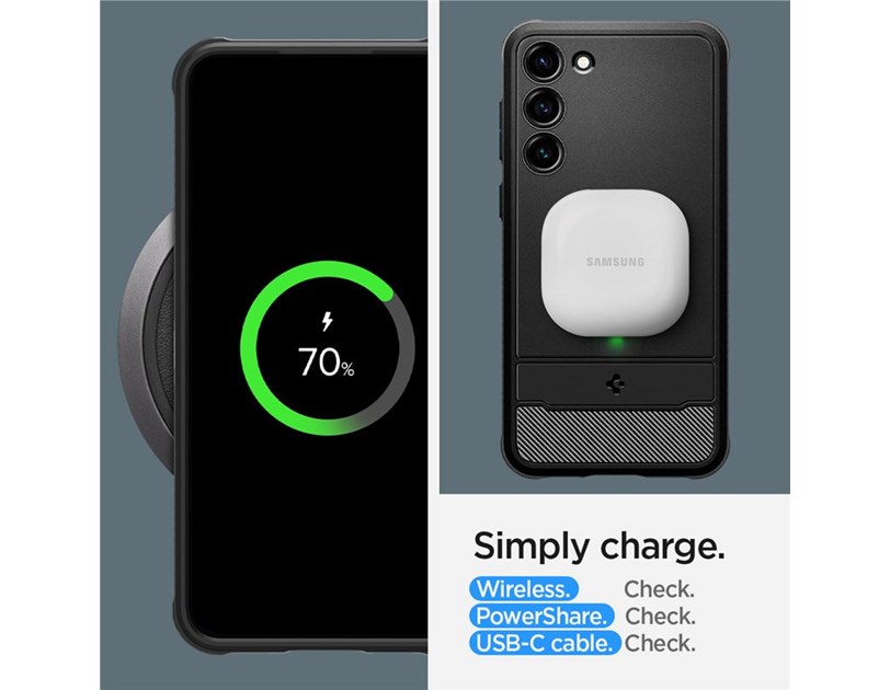 Spigen Rugged Armor, zaštitna maska za telefon, crna - Samsung Galaxy S23 (ACS05711) 