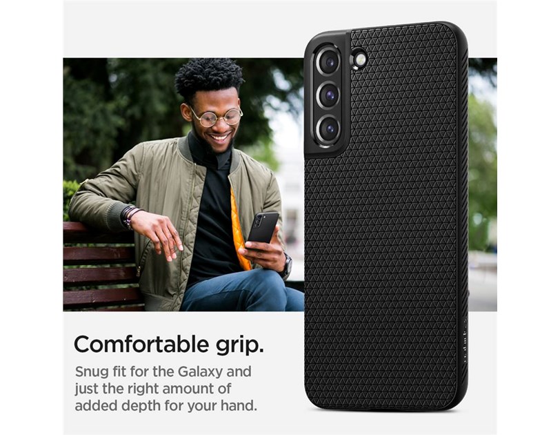 Spigen Liquid Air, zaštitna maska za telefon, crna - Samsung Galaxy S22 (ACS03987)