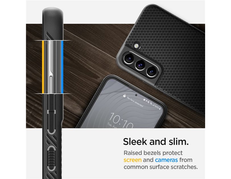 Spigen Liquid Air, zaštitna maska za telefon, crna - Samsung Galaxy S22 (ACS03987)