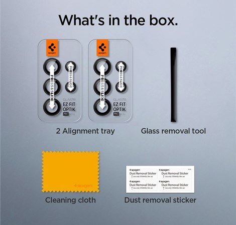 Spigen Glass EZ Fit Optik Pro, zaštitno staklo za kameru telefona, 2 kom, crno - Samsung Galaxy S23 Ultra (AGL05950)