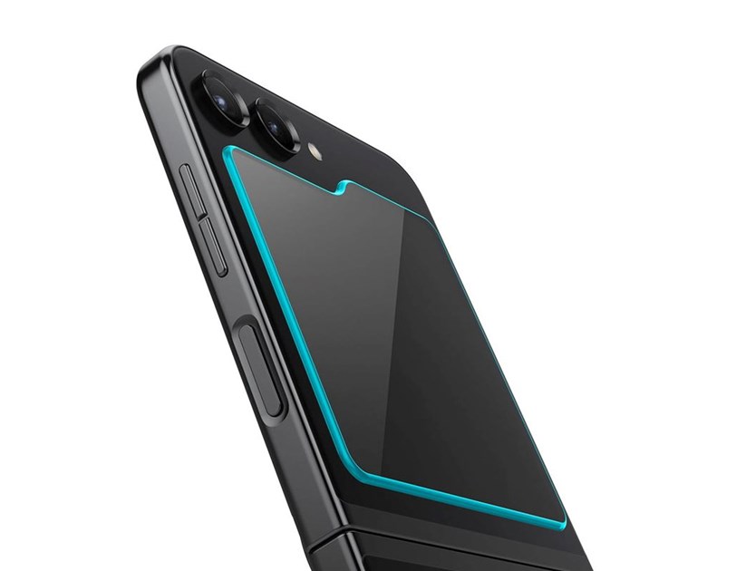 Spigen Glass tR EZ Fit, Transparency, zaštitno staklo za ekran telefona, 2 kom + okvir za instalaciju - Samsung Galaxy Z Flip5 (AGL06525)