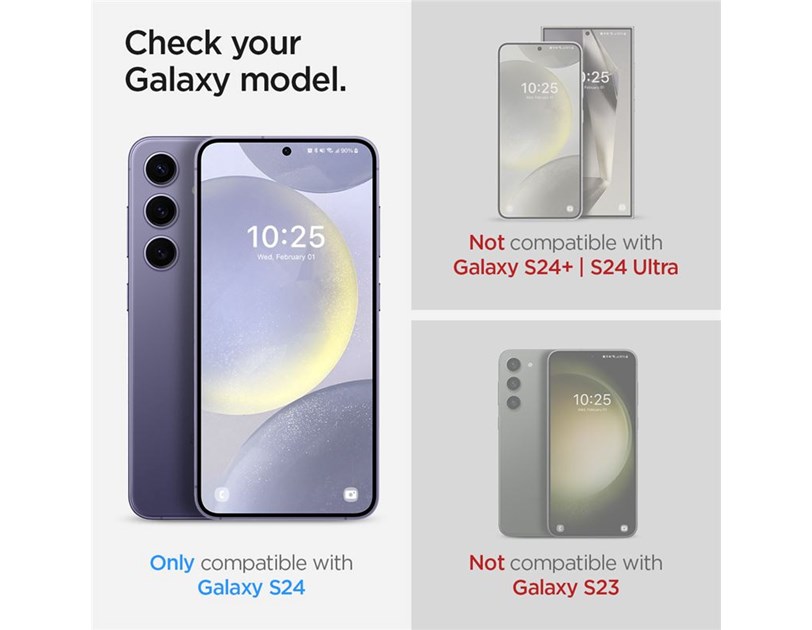 Spigen Glass tR EZ Fit HD Transparency 2 Pack, zaštitno staklo za ekran telefona 2 kom - Samsung Galaxy S24/S25 (AGL07440)