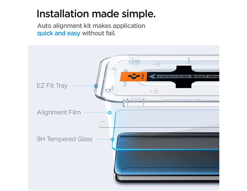 Spigen Glass tR EZ Fit HD Transparency 2 Pack, zaštitno staklo za ekran telefona 2 kom - Samsung Galaxy S24/S25 (AGL07440)