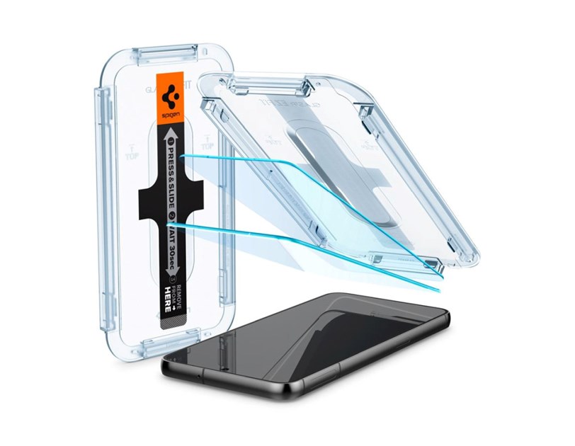 Spigen Glass EZ Fit, zaštitno staklo za ekran telefona, 2 kom + okvir za instalaciju - Samsung Galaxy S23 (AGL05958) 