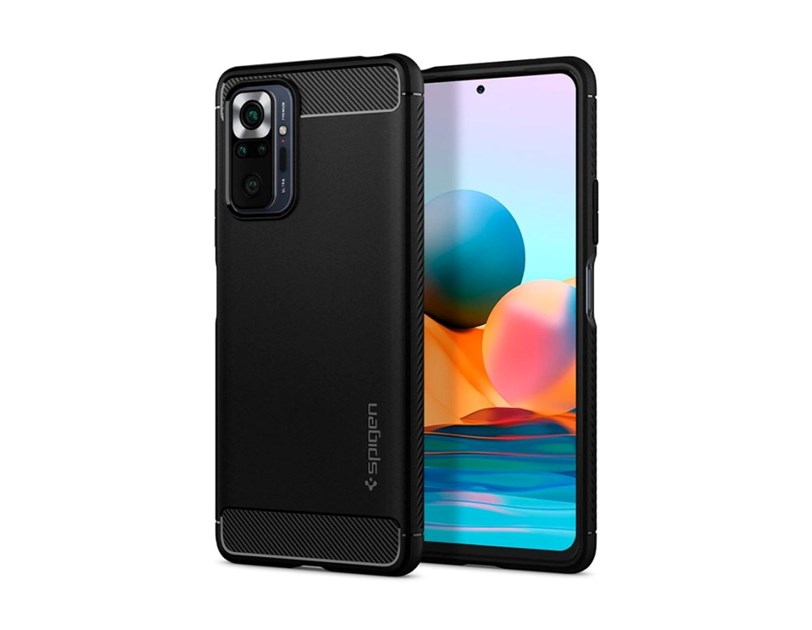 Spigen Rugged Armor, zaštitna maska za telefon, crna - Xiaomi Redmi Note 10 Pro/Max