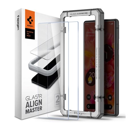 Spigen Glas.tR AlignMaster, zaštitno staklo za ekran telefona, 2 kom + okvir za instalaciju - Pixel 6 (AGL04164)