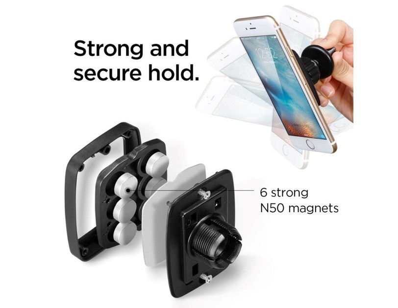 Spigen Kuel H12 magnetski nosač za ventilacijske otvore automobila, crni (000CD20115)