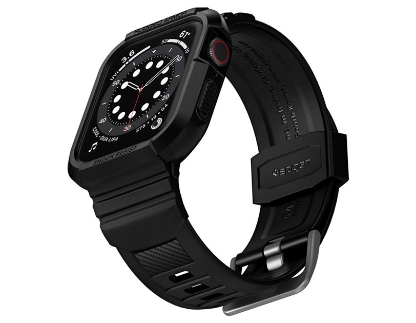 Spigen Rugged Armor Pro, zaštitna maska s remenom za Apple pametni sat, crna - Apple Watch 8/7 (45mm)/SE 2022/6/SE/5/4 (44mm)