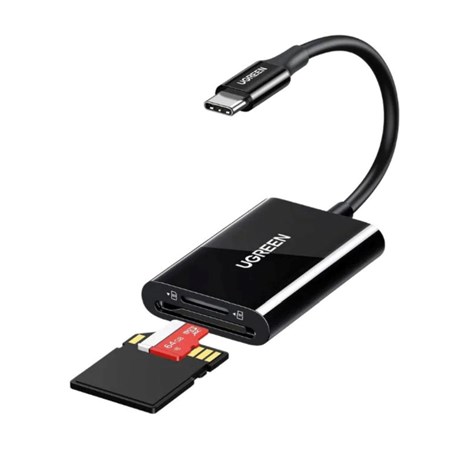 UGREEN čitač memorijskih kartica, TF/SD/MicroSD kartice, USB-C, 15cm, crni