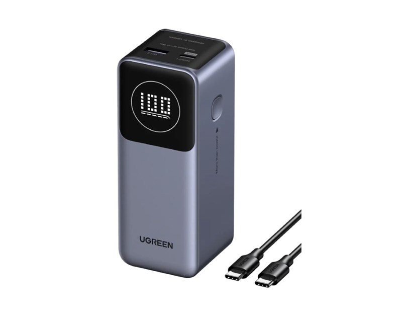 UGREEN Nexode prijenosni punjač (Powerbank) 12000mAh, 100W brzo punjenje, 1×USB-A/2×USB-C, PD3.0/QC3.0, sivi