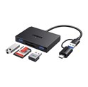 UGREEN 4-portni USB-C/A HUB 2xUSB-A, 1xSD, 1xTF, sivi
