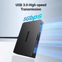 UGREEN 4-portni USB-C/A HUB 2xUSB-A, 1xSD, 1xTF, sivi