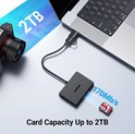 UGREEN 4-portni USB-C/A HUB 2xUSB-A, 1xSD, 1xTF, sivi