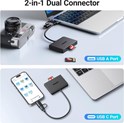 UGREEN 4-portni USB-C/A HUB 2xUSB-A, 1xSD, 1xTF, sivi
