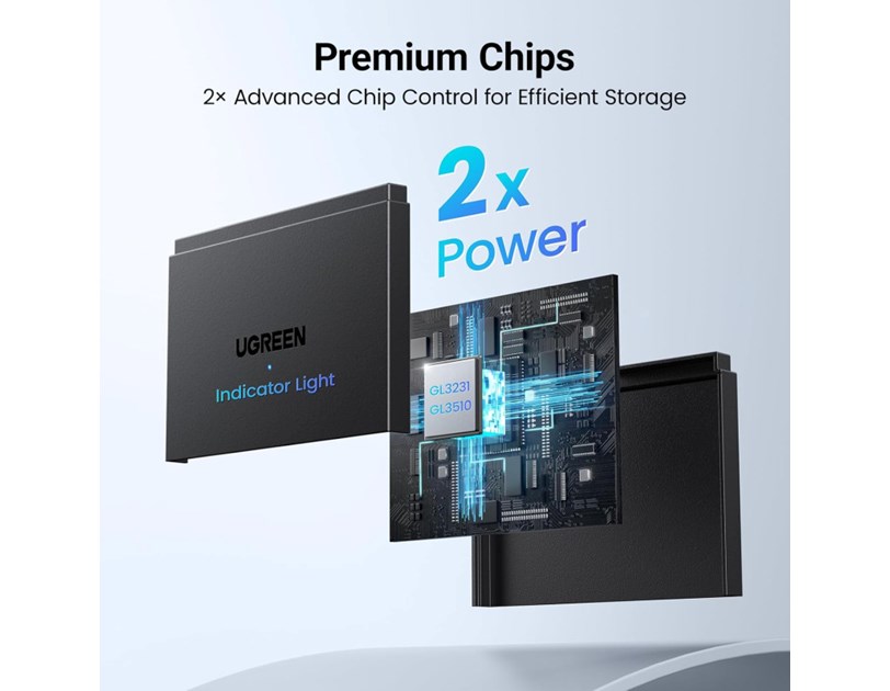 UGREEN 4-portni USB-C/A HUB 2xUSB-A, 1xSD, 1xTF, sivi