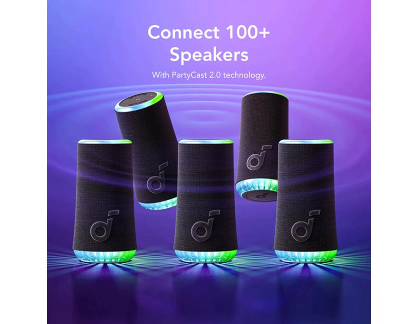 Anker Soundcore GLOW prijenosni BT5.3 zvučnik, 30W, IP67, 18h reprodukcije, crni (A3166G11)