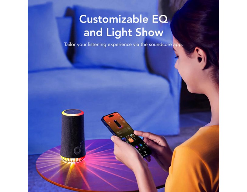 Anker Soundcore GLOW prijenosni BT5.3 zvučnik, 30W, IP67, 18h reprodukcije, crni (A3166G11)