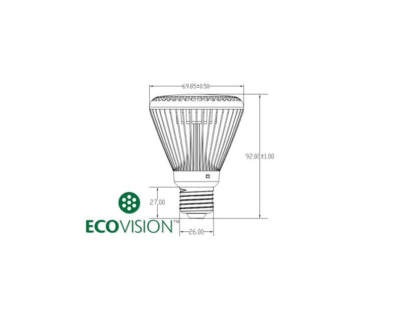 EcoVision LED žarulja E27, 8W, 485lm, 4000K, PAR22
