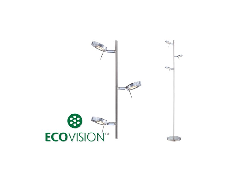 EcoVision LED podna svjetiljka 3×5W, 3000K topla bijela, podesiva akrilna sjenila