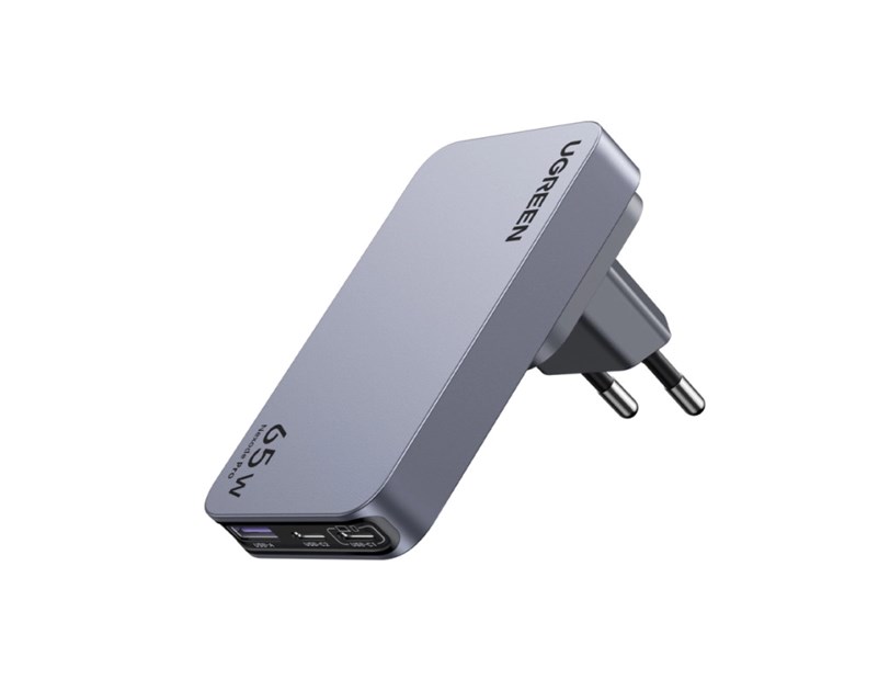 UGREEN Nexode Pro Ultra-Slim zidni punjač 65W, 2x USB-C, USB-A, GaNInfinity, sivi