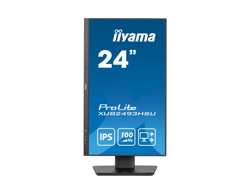 IIYAMA 24" XUB2493HSU-B7 FHD (1920x1080) IPS, Pivot, 100Hz, 1ms, 300 cd/m2, 1300:1, HDMI/DP, 2×USB-A, zvučnici, crni