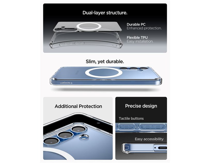 Spigen Ultra Hybrid MagSafe, clear white - Samsung Galaxy S25+ (ACS08981)