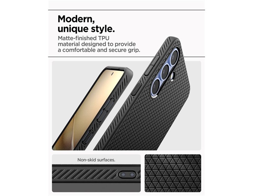 Spigen Liquid Air, matte black - Samsung Galaxy S25+ (ACS08979)