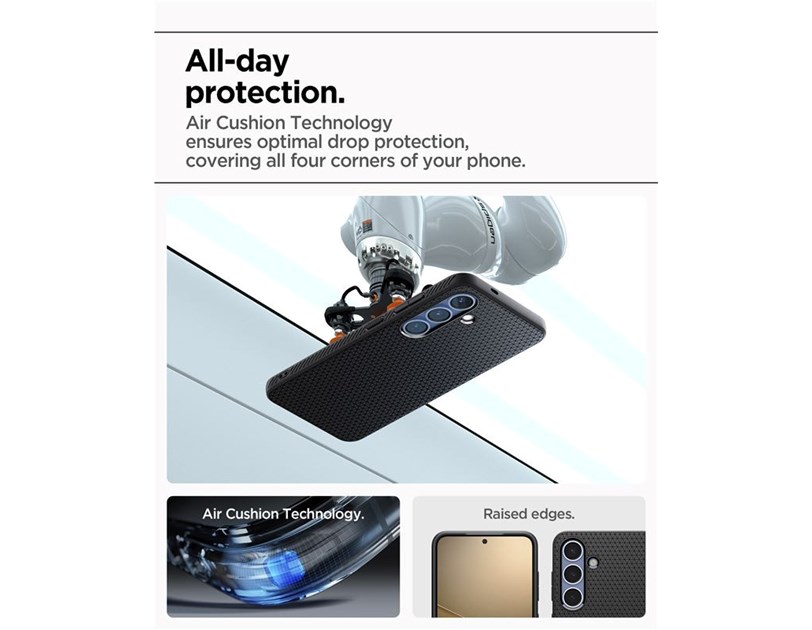 Spigen Liquid Air, matte black - Samsung Galaxy S25+ (ACS08979)