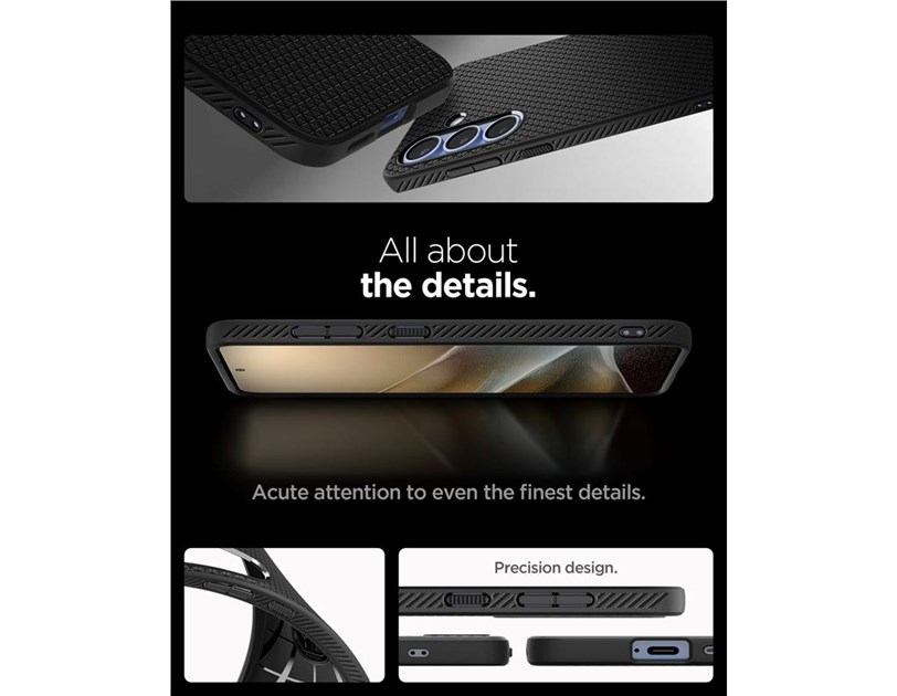 Spigen Liquid Air, matte black - Samsung Galaxy S25+ (ACS08979)