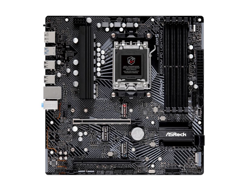 ASROCK B650M PG Lightning, S. AM5, 4x DDR5/7200(OC), PCIe 5.0, HDMI, DP, mATX