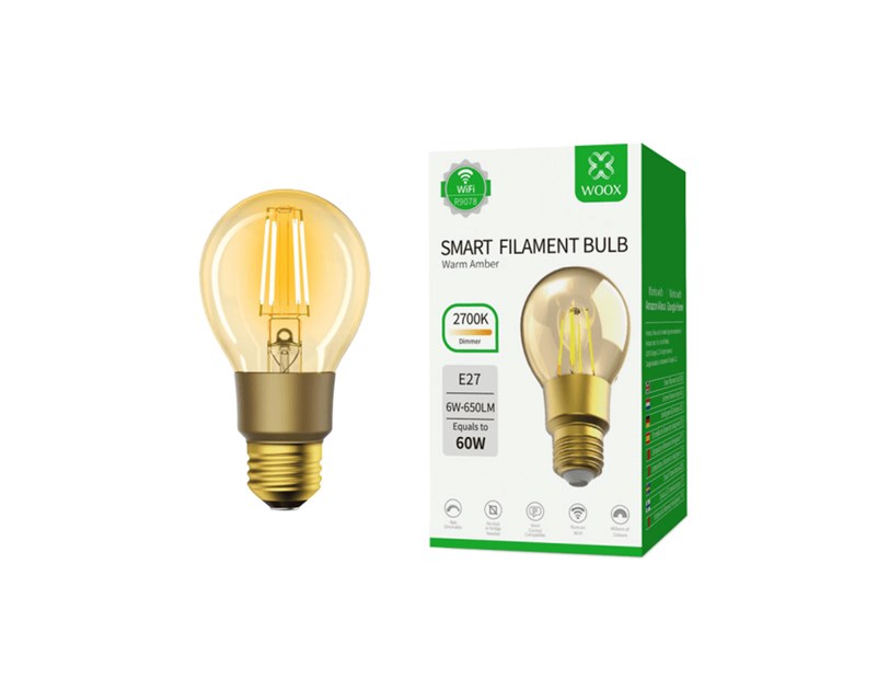 WOOX WiFi Smart LED žarulja E27, 6W, 650lm, 2700K, WooxHome app, glasovna kontrola - Alexa & Google Assistant (R9078)