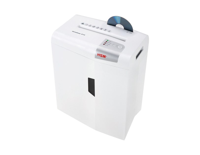 HSM shredstar X10 uništavač dokumenata + CD medija, trakasti i poprečni rez, 4.5×30mm, razina sigurnosti E-2/F-1/O-1/P-4/T-2, kapacitet 20l