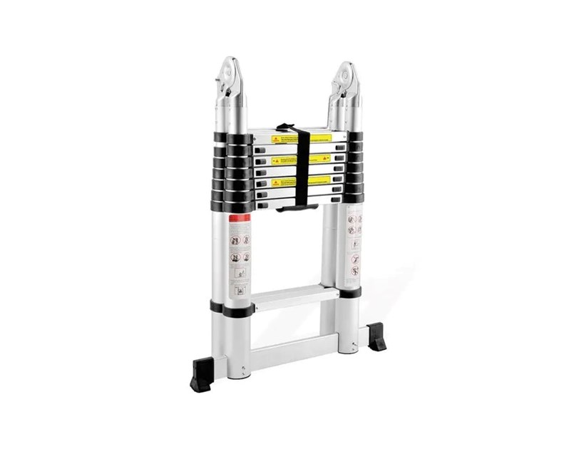 ProScope teleskopske ljestve (Preklopne) #DLT708B - (2x8 stepenica / 237-500 cm) + stabilizator