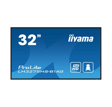 IIYAMA 32" LH3275HS-B1AG FHD (1920x1080) IPS Signage, 60Hz, 16:9, 8ms, 500 cd/m2, 1200:1, HDMI/DP, 2xUSB-A, zvučnici, crni