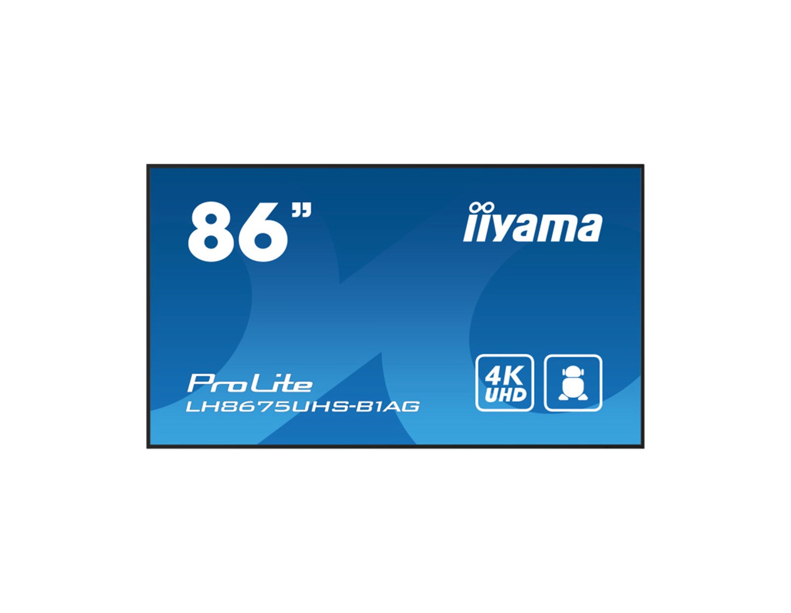 IIYAMA 86" LH8675UHS-B1AG 4K UHD (3840x2160) IPS, 60Hz, 16:9, 8ms, 500 cd/m2, 1400:1, HDMI/DP, 2xUSB-A, zvučnici, crni