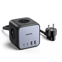 UGREEN DigiNest Cube, univerzalni punjač, 65W, 3x ŠUKO utičnica, 2x USB-C, 2x USB-A, 1.8m, crno sivi