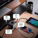 UGREEN DigiNest Cube, univerzalni punjač, 65W, 3x ŠUKO utičnica, 2x USB-C, 2x USB-A, 1.8m, crno sivi