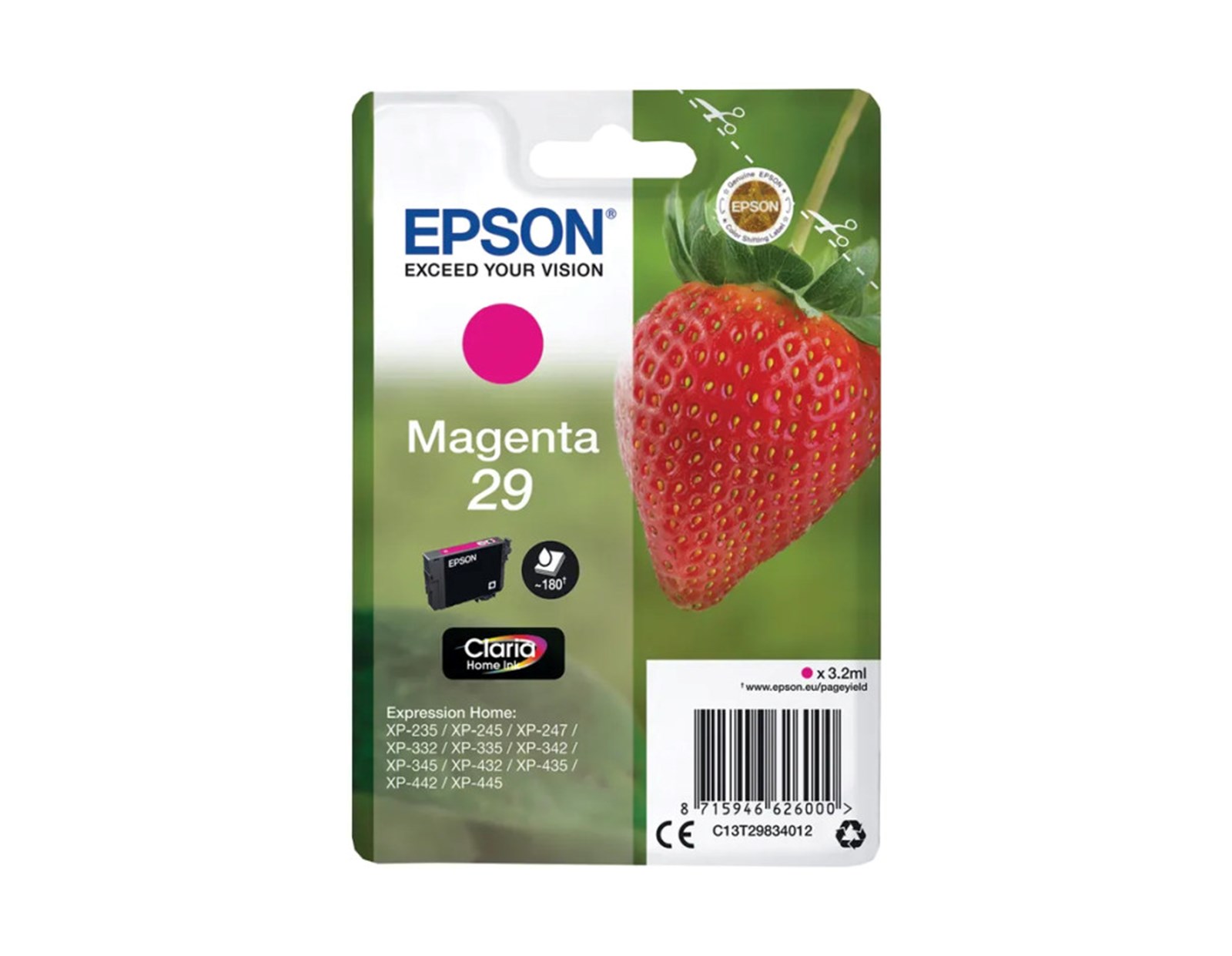 Epson tinta C13T29834012, magenta 3.2ml (180 str.)