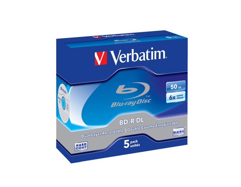 Blu-Ray Verbatim BD-R DL 6× 50GB Hard Coat Scratch Guard Plus 5 pack JC